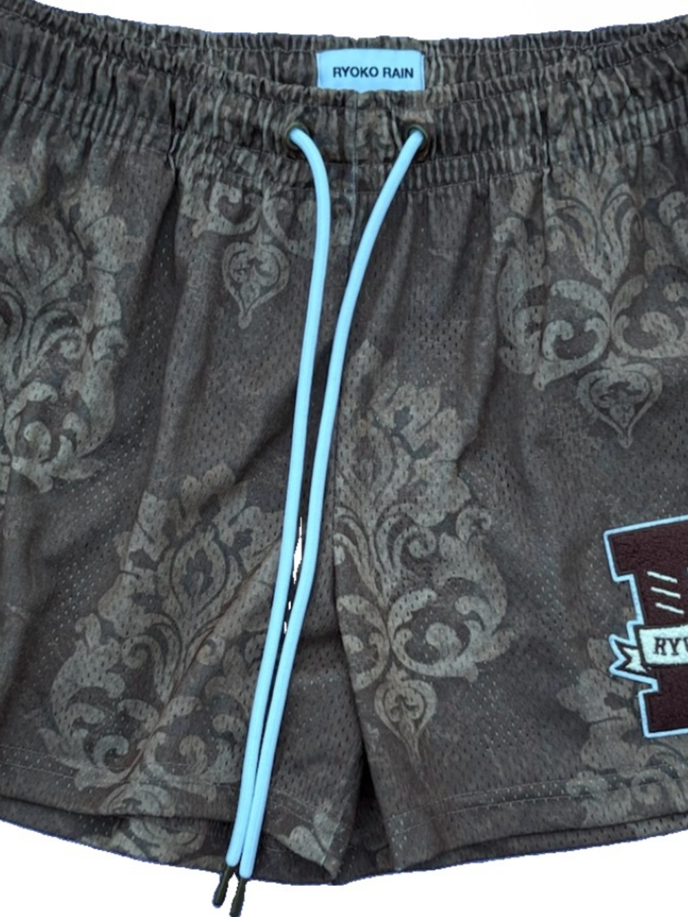 Ryoko Rain Men's Brown Patterned Athletic Shorts